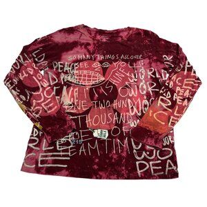 Snow Milk Upcycled Dressbarn Long Sleeve Shirt in Red Tie Dye